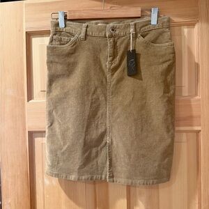 Corduroy Straight Skirt in Light Brown NWT
